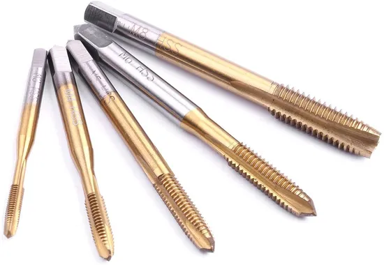 M12 Titanium Coated Spiral Flute HSS Machine Taps High Speed Steel Spiral Point Spiral Flute DIN376 Ios529 Assi Jif